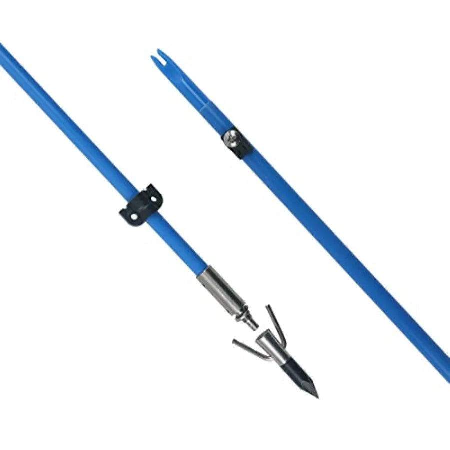 34inch Bowfishing Arrows Solid Fiberglass Shaft with Broadhead for Compound Bow and Recurve Bow Fishing Arrow Archery and Hunti
