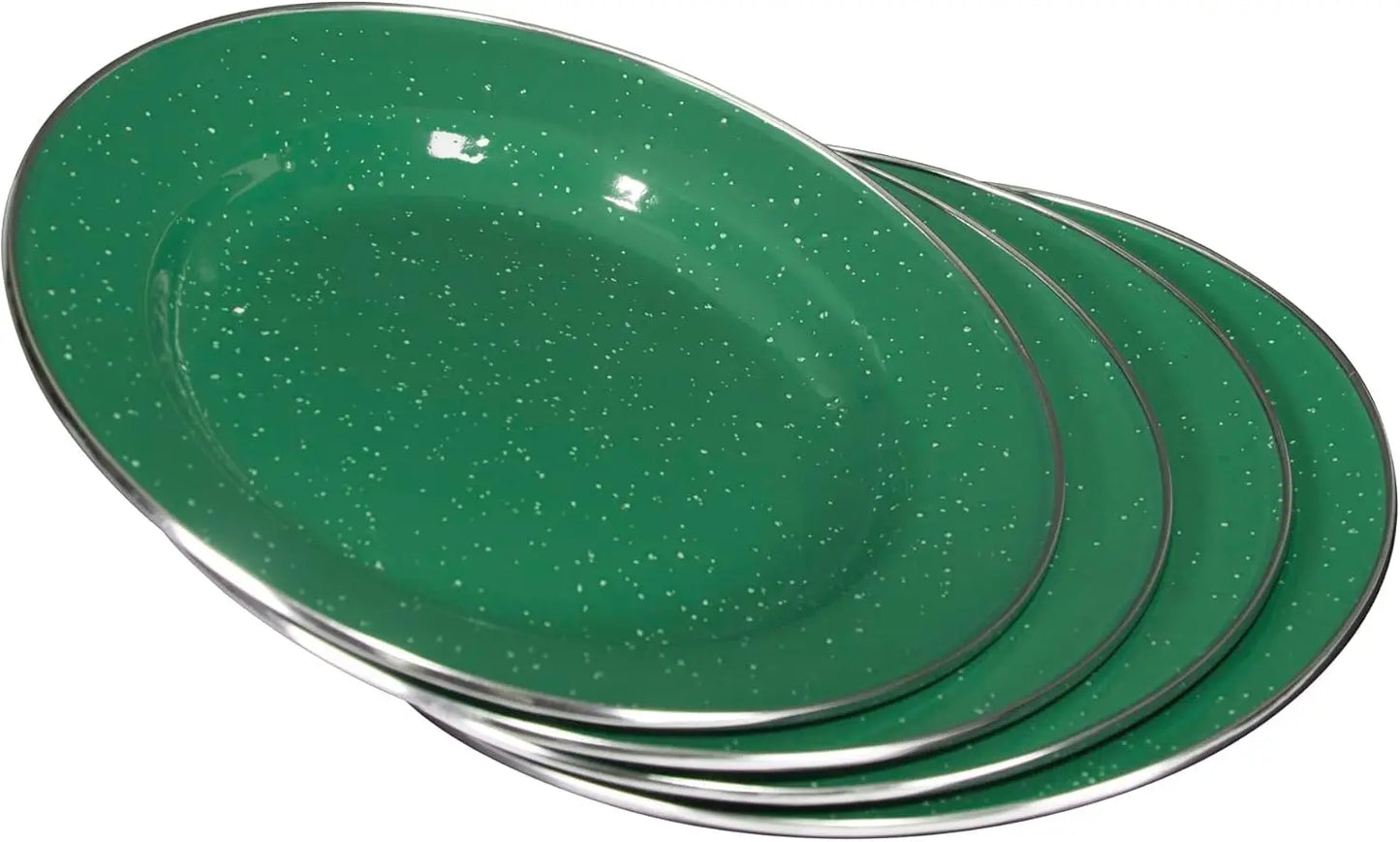 24-Piece Enamel Camping Tableware Set - Stainless Steel Cutlery, Plates, Bowls & Mugs for Outdoor Picnics & Family Travel