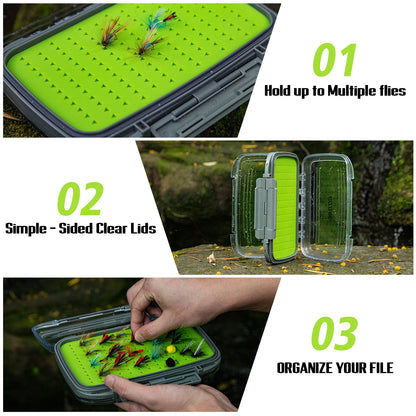 Goture Waterproof Fly Fishing Lure Bait Trout Flies Storage Box Case Container Fish Lure Bait Portable Fly Fishing Box
