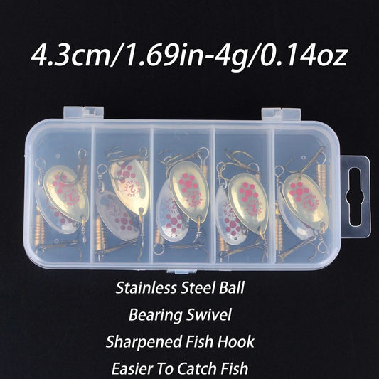 10pcs Spinnerbait Fishing Lure Set Metal Spoon Spinner Fishing Bait Crankbaits