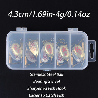 10pcs Spinnerbait Fishing Lure Set Metal Spoon Spinner Fishing Bait Crankbaits