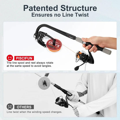 Automatic Fishing Line Spooler Winder Machine - Adjustable Spool Width, Suction Cup Base, Lightweight