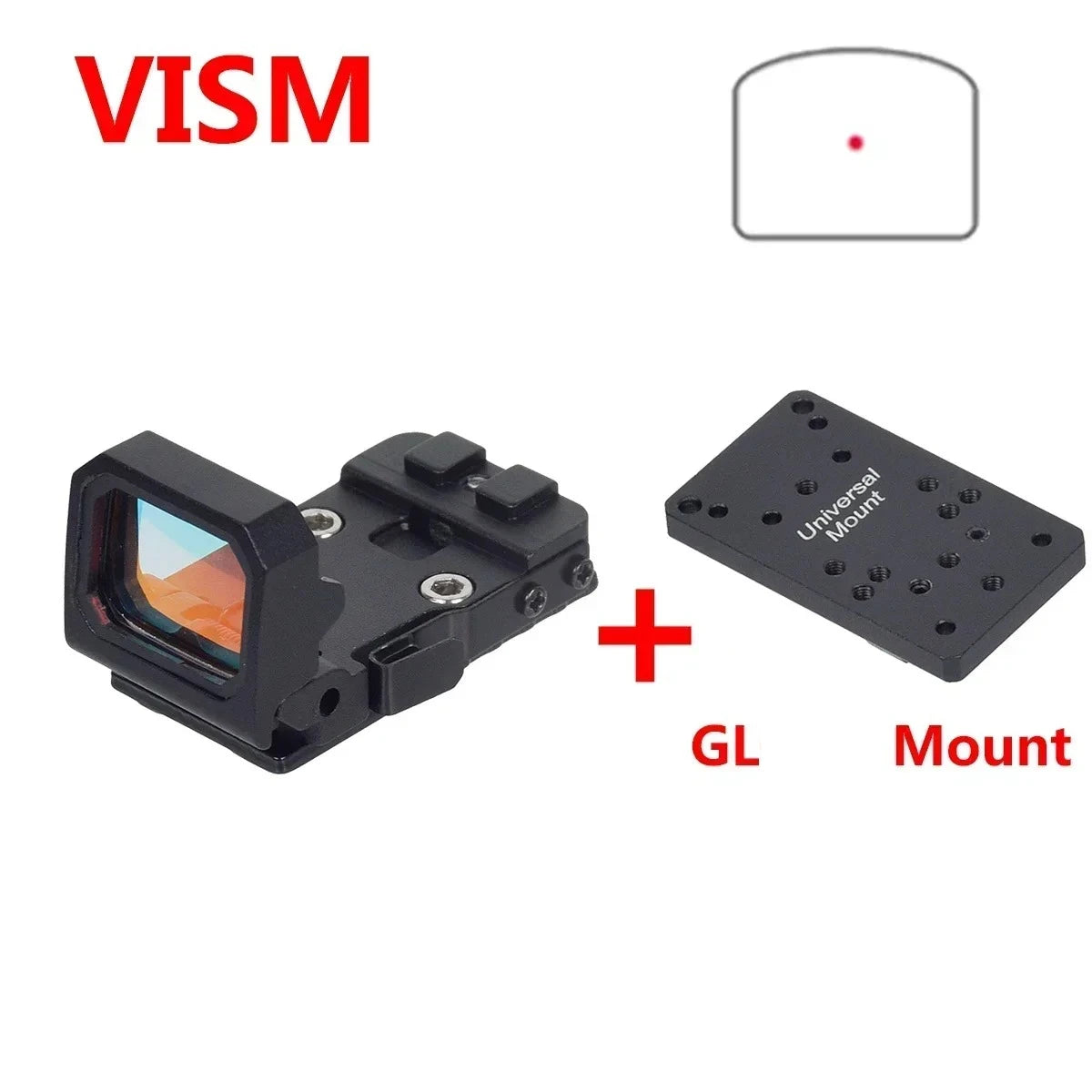 Tactical VISM PRO Flip Up Red Dot Sight Hot 20mm Rail Riflescope Collimator Sight RM Scope With GLK Rear Sight Mount