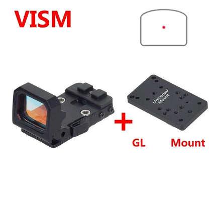 Tactical VISM PRO Flip Up Red Dot Sight Hot 20mm Rail Riflescope Collimator Sight RM Scope With GLK Rear Sight Mount