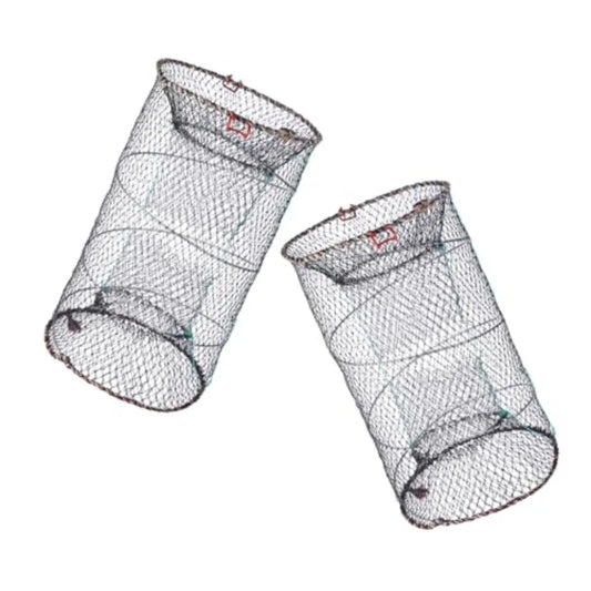 Collapsible Fishing Net 17.7X9.8 Inch Foldable Fish Basket with Bag for Minnows Crab Shrimp Crawfish Outdoor Catching Net in Bl