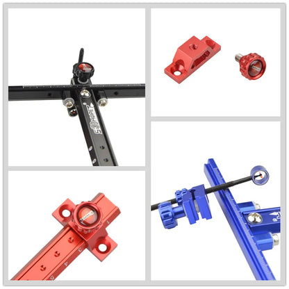 Archery Recurve Bow Sight 6inch Aluminum Alloy Color for Right/Left Hand Target Adjustment Easily Hunting Shooting Accessory