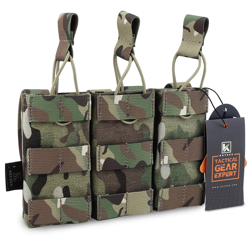 KRYDEX Tactical Magazine Pouch Single/Double/Triple Open-Top MOLLE Strap Holder Mag Pouch for 5.56mm M4 M16 Hunting Accessories