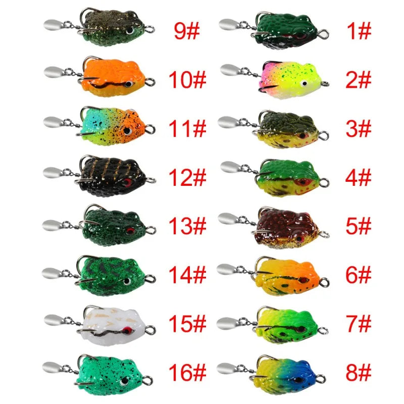2.5cm/3g Mini Thunder Frog Soft Fishing Lures Artificial Bait Fishing Wobbler Silicone Baits with Metal Glitter Frog Lure Trout