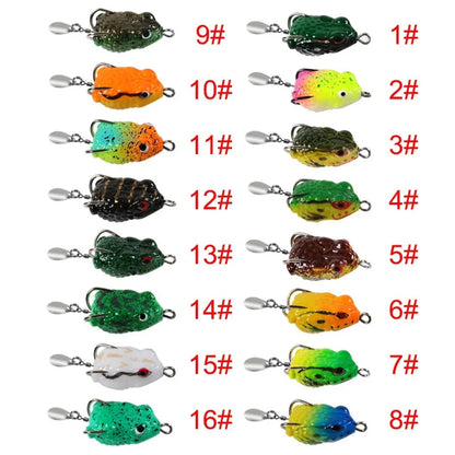 2.5cm/3g Mini Thunder Frog Soft Fishing Lures Artificial Bait Fishing Wobbler Silicone Baits with Metal Glitter Frog Lure Trout