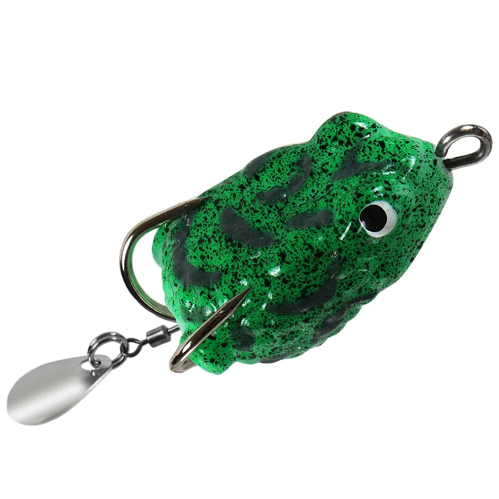 2.5cm/3g Mini Thunder Frog Soft Fishing Lures Artificial Bait Fishing Wobbler Silicone Baits with Metal Glitter Frog Lure Trout