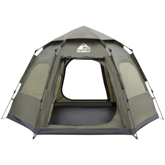 2/3/4 Person Camping Tent - Instant Pop Up Waterproof 2 Doors Tent with Easy Setup 3-Season Hexagonal Dome Design for Family Hi