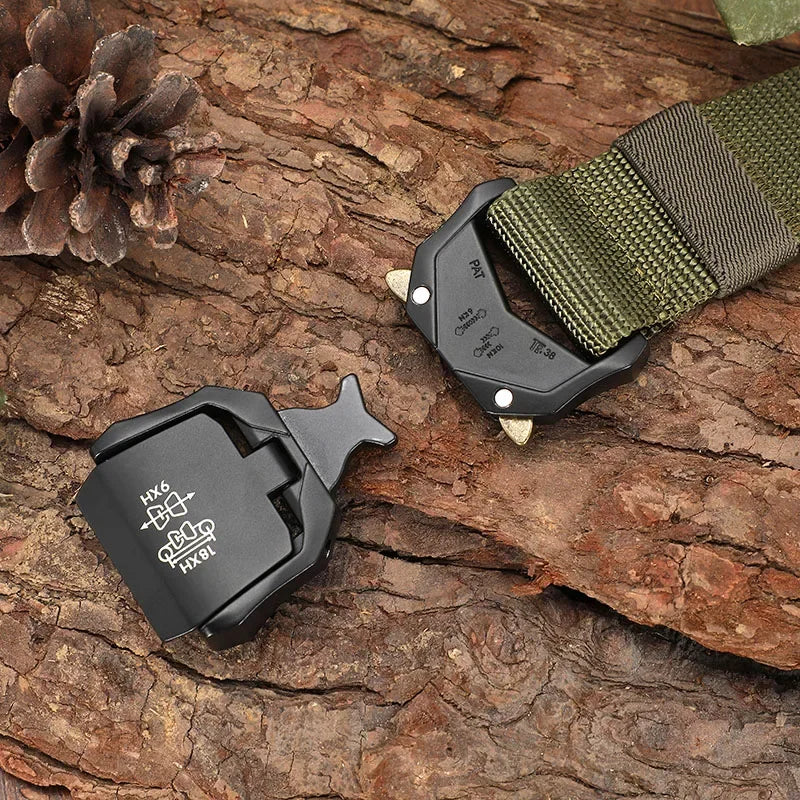 Tactical Belt for Men, High Quality Nylon Military Belt with Metal Buckle, Outdoor Sports Training Gear, Adjustable