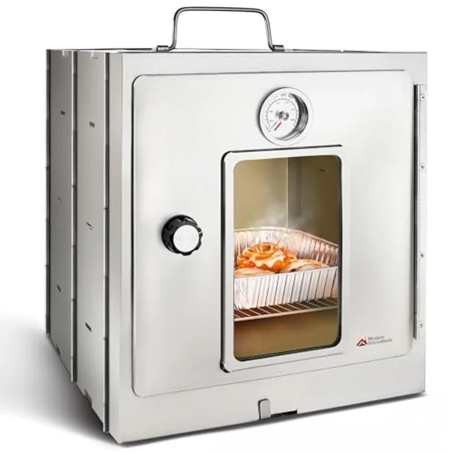 Portable Folding Camping Oven for Baking Cinnamon Rolls Breads Muffins - Outdoor Wood Burning Fire Propane Stove Compatible Lig