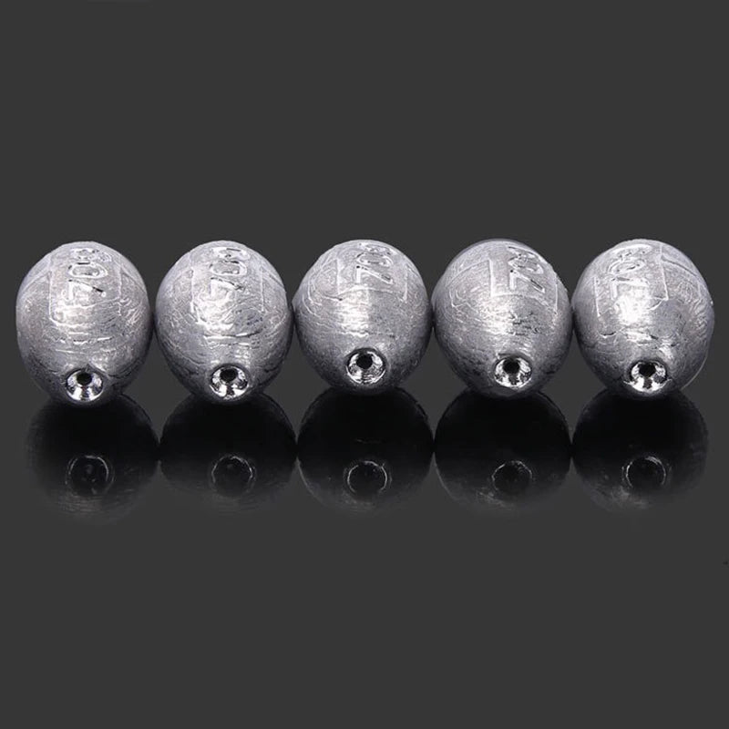 5pcs 2g-30g Fishing Weight Sinker Fishing Olive Shape Rig Sinkers Fishing Weights Split Shot Sink Fishing Tackle Tool Accessory