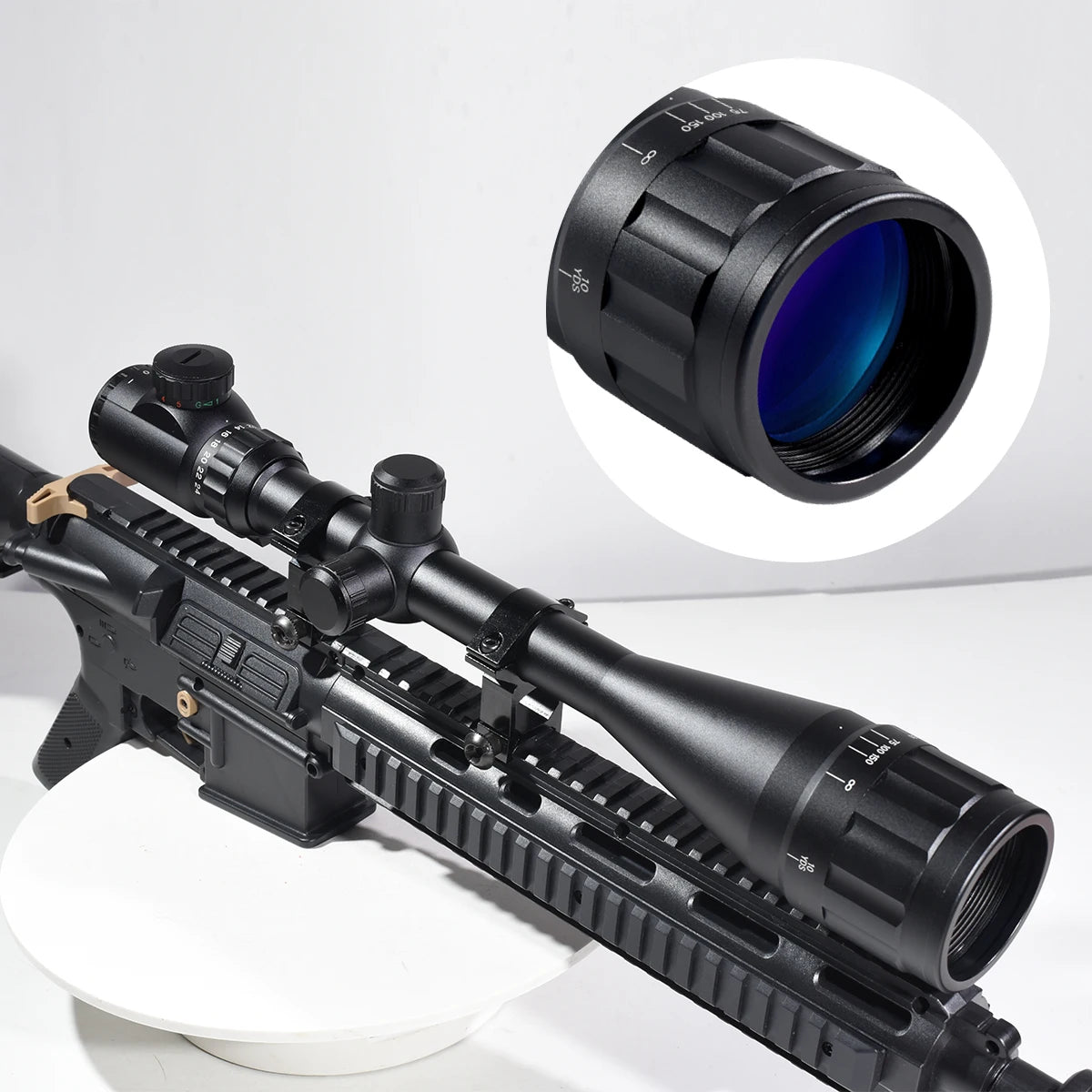 Tactical 6-24X50AOEG  Riflescope Outdoor Hunting Optical Scope Red Green Illuminated Reflex Sight Airsoft Air Gun Accessory