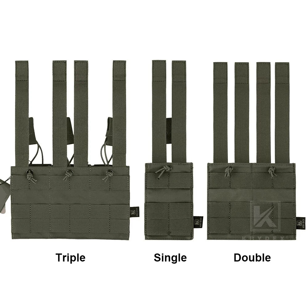 KRYDEX Tactical Magazine Pouch Single/Double/Triple Open-Top MOLLE Strap Holder Mag Pouch for 5.56mm M4 M16 Hunting Accessories