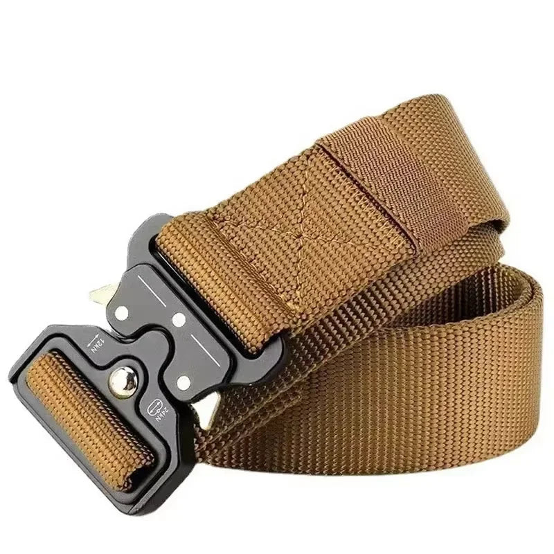 Activity Nylon Oxford Cloth Tactical Belt, Men's Wide Waist Belt for Hiking Work, Outdoor Camouflage Mountaineering Gear