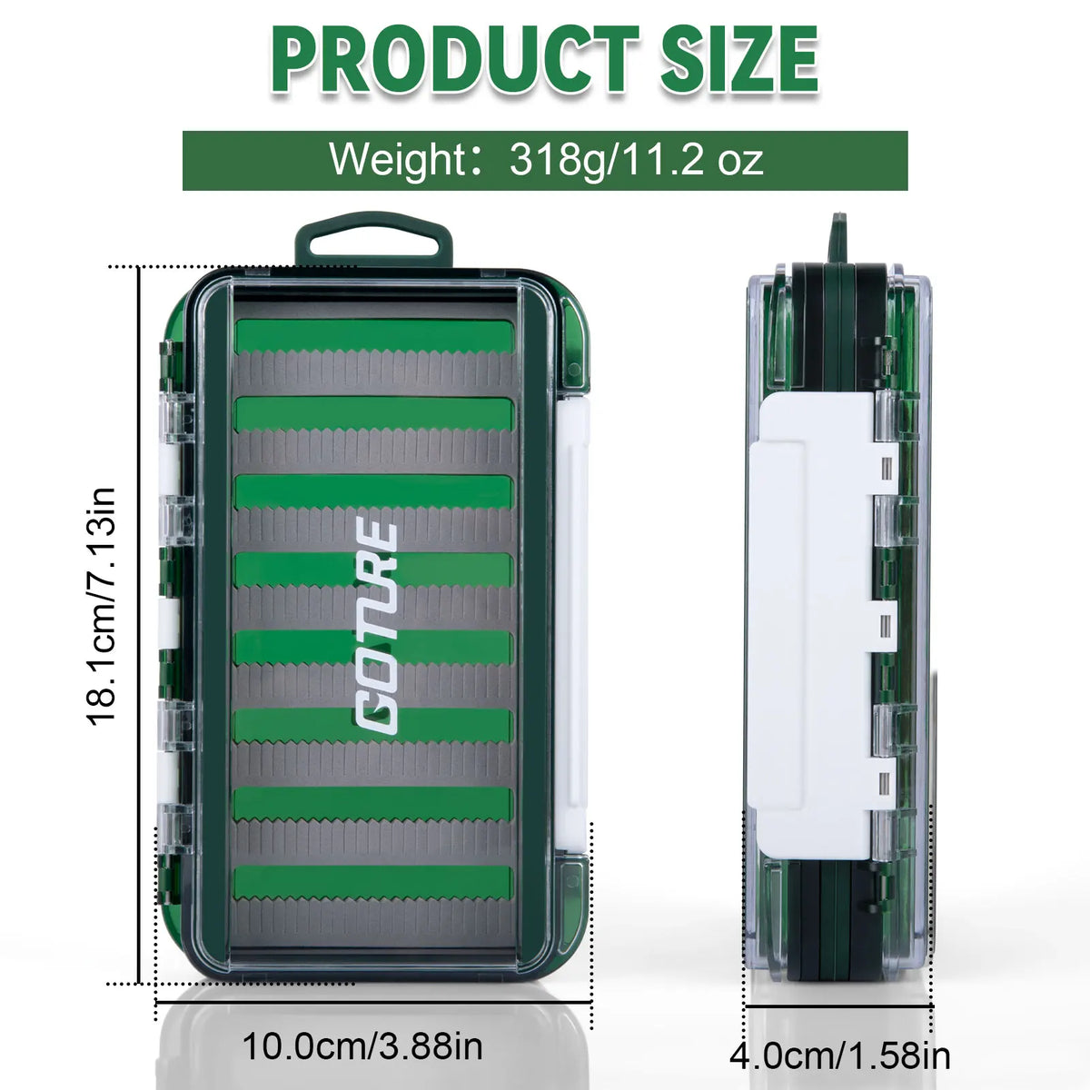 Goture Waterproof Fly Fishing Lure Bait Trout Flies Storage Box Case Container Fish Lure Bait Portable Fly Fishing Box