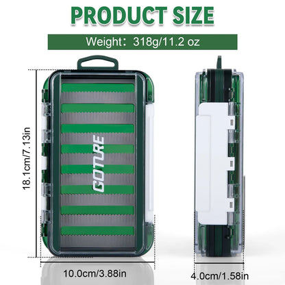 Goture Waterproof Fly Fishing Lure Bait Trout Flies Storage Box Case Container Fish Lure Bait Portable Fly Fishing Box