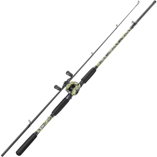 Fishing Pole Casting Reel Combo with Durable Rod Handle Medium Heavy for Catfish Salmon and Steelhead 7'0 Ideal for