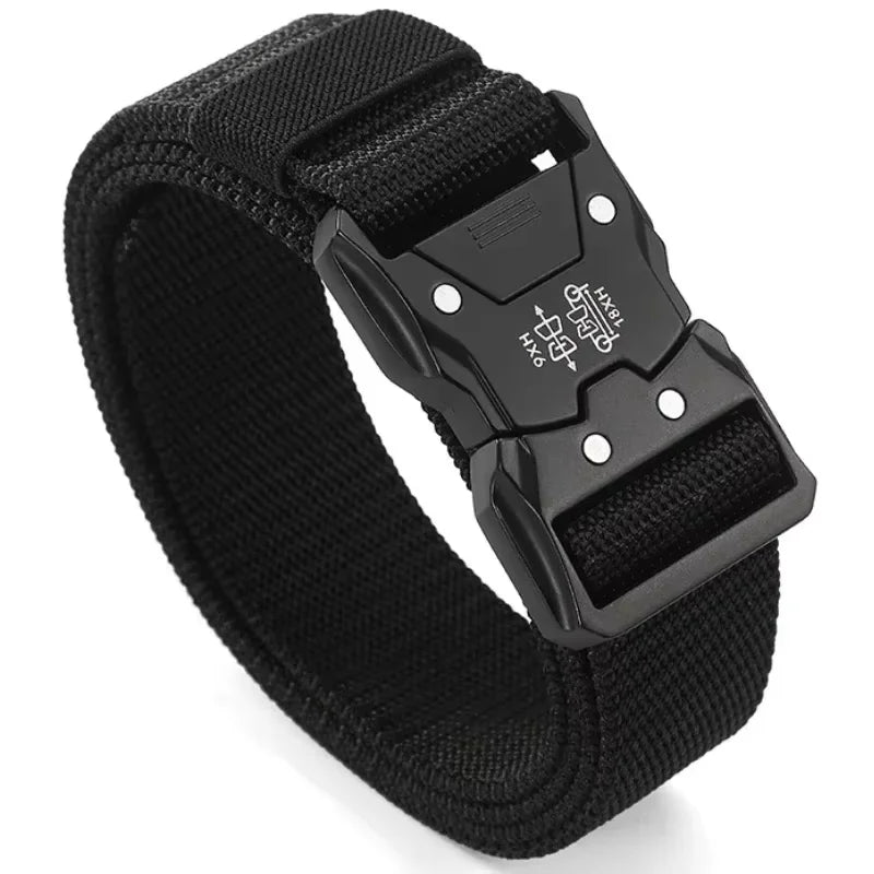 Activity Nylon Oxford Cloth Tactical Belt, Men's Wide Waist Belt for Hiking Work, Outdoor Camouflage Mountaineering Gear