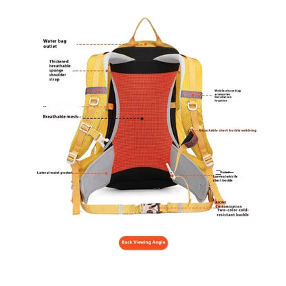 Classic Design Outdoor Backpack 25L Water Resistant Nylon External Frame Backpacking Camping Travelling Hiking Backpack