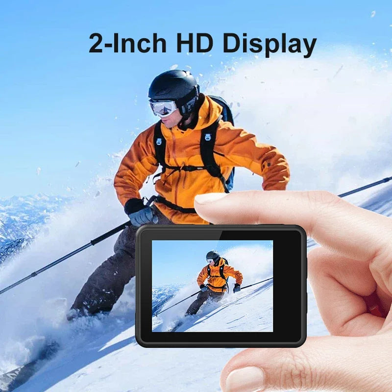 4K Ultra HD Action Camera WiFi Sports Cam 30m Waterproof 2.0" Screen 30fps Helmet Cam for Cycling Motorcycle Skiing Diving Outdo