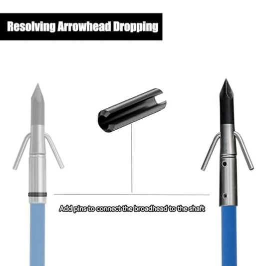 34inch Bowfishing Arrows Solid Fiberglass Shaft with Broadhead for Compound Bow and Recurve Bow Fishing Arrow Archery and Hunti