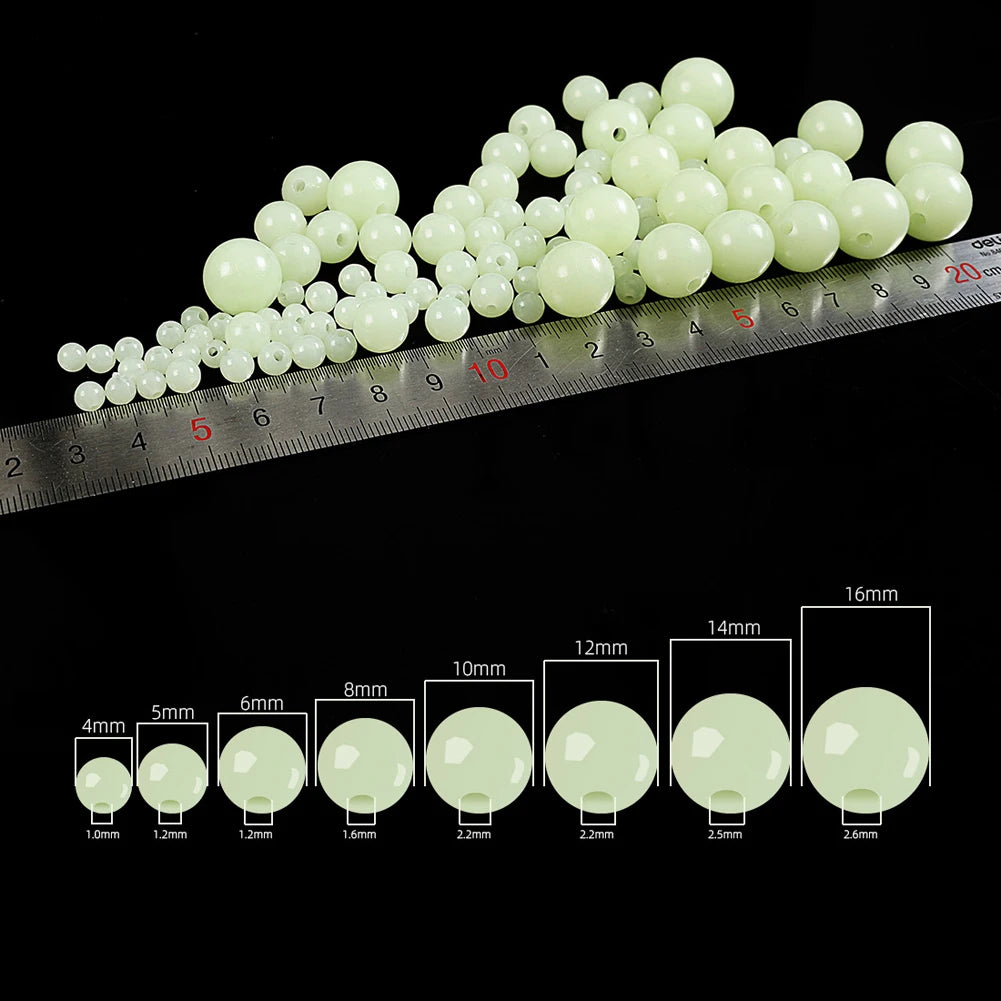 100pc/bag Fishing Floats Beads Luminous Light Glowing Balls Bass Fishing Baits