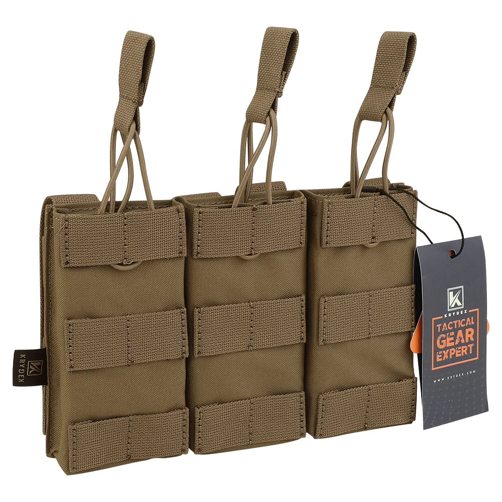 KRYDEX Tactical Magazine Pouch Single/Double/Triple Open-Top MOLLE Strap Holder Mag Pouch for 5.56mm M4 M16 Hunting Accessories
