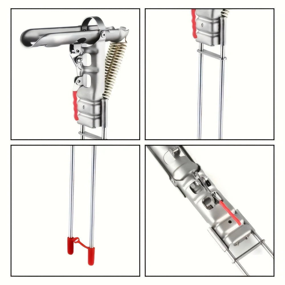 Automatic Spring Fishing Rod Holder, Adjustable Folding Stainless Steel, Ideal for Hands-Free Ground Fishing（2Pcs）
