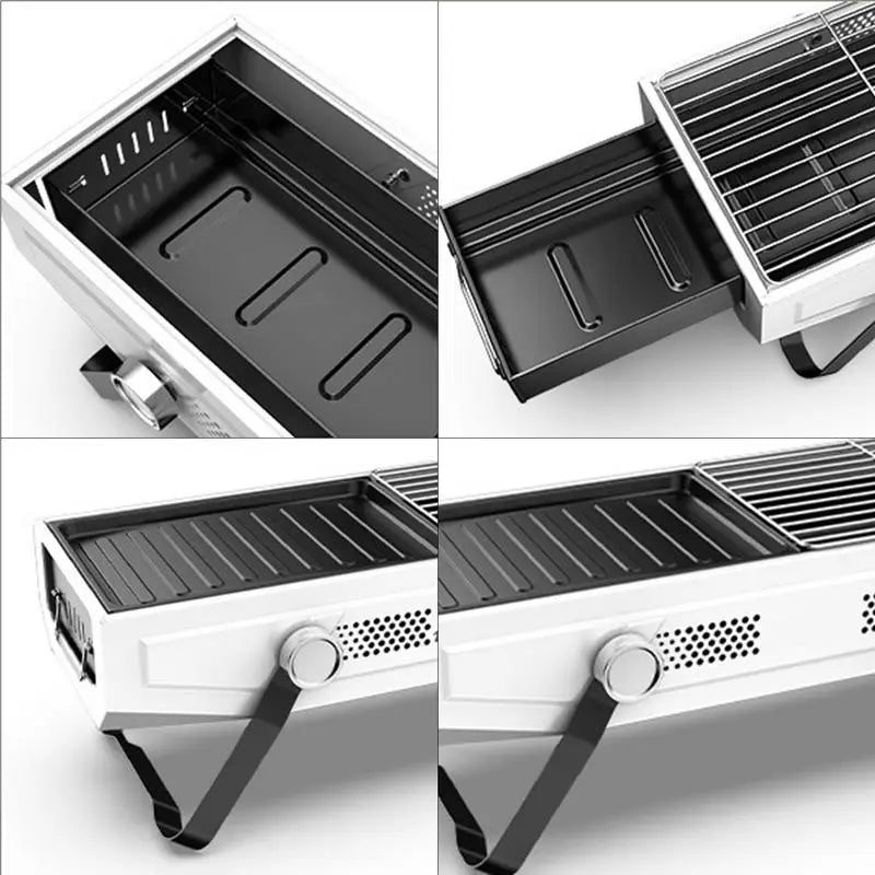 Folding Camping BBQ Grill Charcoal Barbecue Grills Portable Wood Stove Picnic Wood Burning Charcoal Grill Burner For Camping
