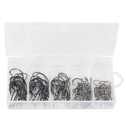 100PCS/Box Fishing Hooks Set High Carbon Steel Barbed FishHooks Carp Fishhook for Freshwater Saltwater Fishing Accessories