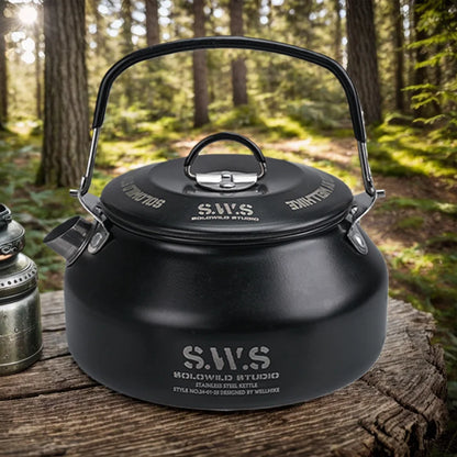 0.8L Portable Hiking Kettle 304 Stainless Steel Ultralight Coffee Kettle Lightweight Coffee Pot for Outdoor Travel Camping
