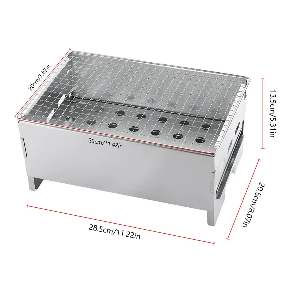 Detachable Barbecue Grill Heating Stoves Portable Camping BBQ Grill Rack Net Firewood Stove Stainless steel Cooking BBQ Grill