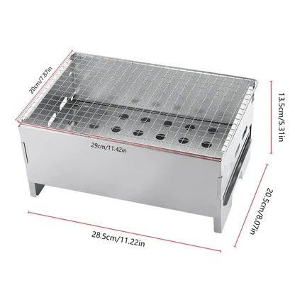 Detachable Barbecue Grill Heating Stoves Portable Camping BBQ Grill Rack Net Firewood Stove Stainless steel Cooking BBQ Grill