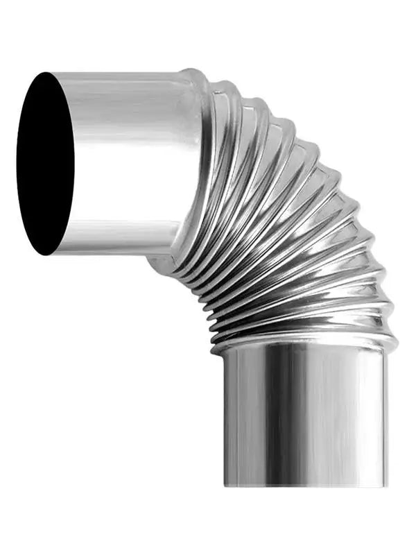 90 Degree Chimney Tube 2.36in Diameter Elbow Stainless Steel Wood Stove Chimney Exchange Flue Adapter Tube For Camping Tent Ou