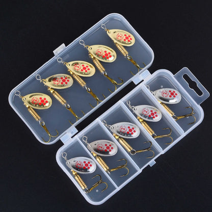 10pcs Spinnerbait Fishing Lure Set Metal Spoon Spinner Fishing Bait Crankbaits