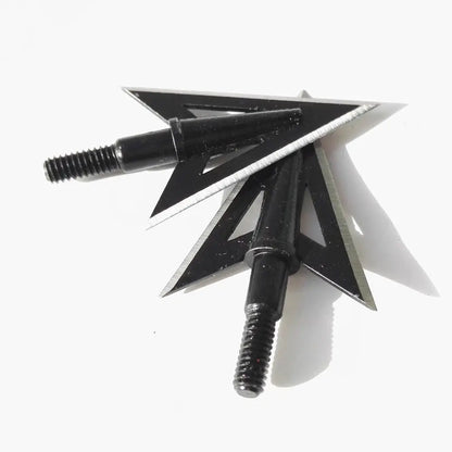 12PCS Archery Arrowheads 2 Blades Metal 100Grain Broadheads Hunting Tips Target Shooting