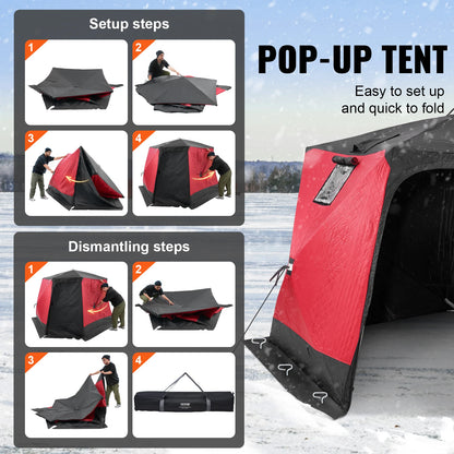 SucceBuy Portable Ice Shelter Insulated Pop-Up Ice Fishing Tent Thermal Ice Shanty for Winter Fishing Ice Cube with Carrying Bag