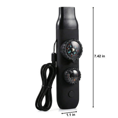 Emergency Survival Safety Whistle，Whistle for Kids with Lanyard,Compass,Thermometer,Ideal for Kayaking, Boating, Hiking, Camping