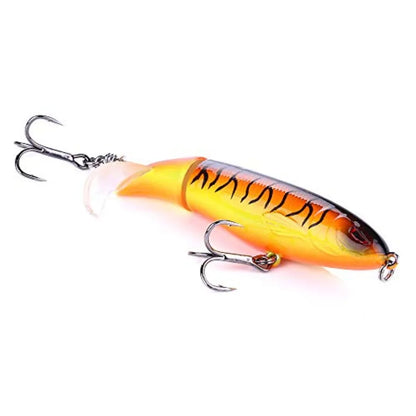Topwater Fishing Lures With Storage Box, Whopper Popper for Bass, Catfish, Pike, Perch - Floating Pencil Bait With Rotating Tai