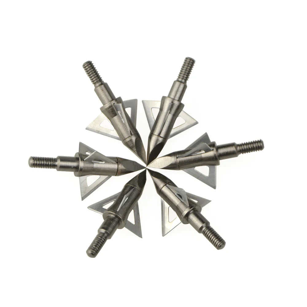 12X 100grain Archery Blade Arrowheads Sharp Broadheads Stainless Steel Arrow Tips for Bow Hunting Target Shooting Accessories
