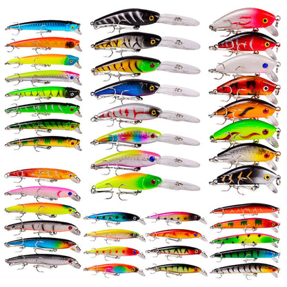 43Piece Fishing Lures Kit for Saltwater and Freshwater Fishing Gear Gifts for Men Soft Hard Fishing Lures Baits Set with Hooks
