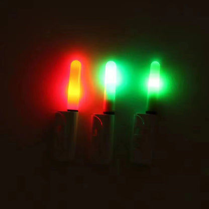 Electronic Fishing Rod Tip Light ABS Hook Bite Alert with Flashing Red Green Lights 2 Lights 5 Batteries for Night Fishing