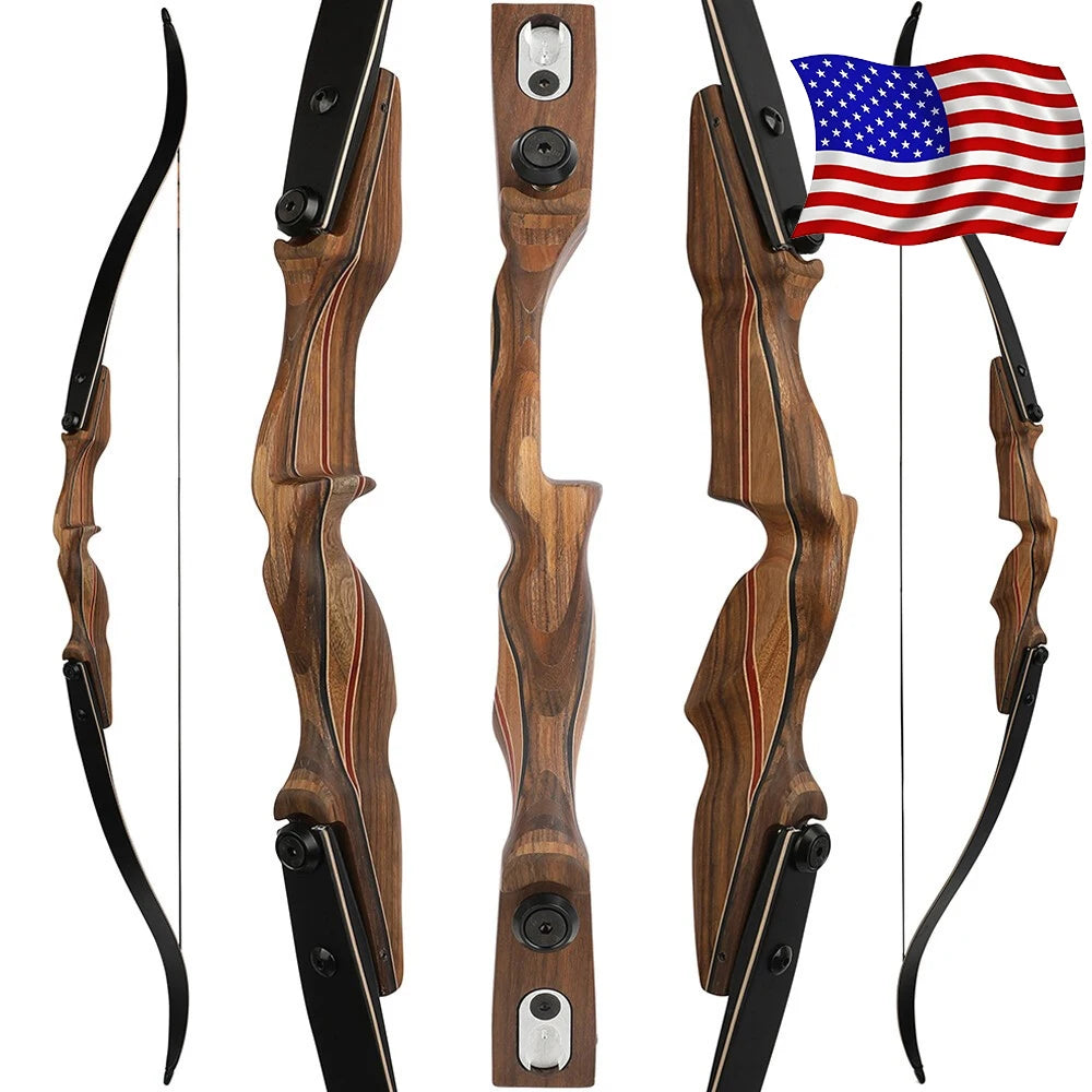 ILF Recurve Split Bow Set  60 Inch Takedown Bow 50/60lbs Right Hand Wood Riser for Adults Hunting Shooting Sports