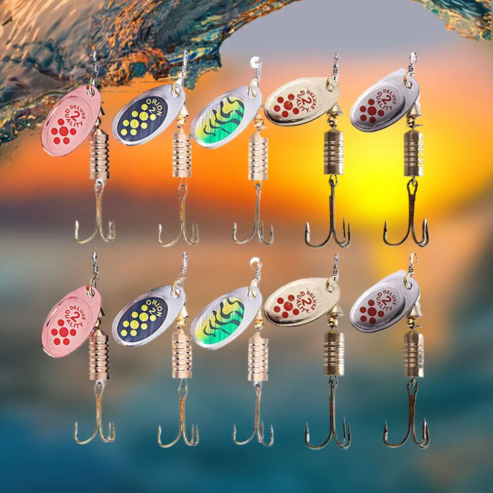 10pcs/Set Metal Spoon Spinner Fishing Lure Spoonbait Crankbaits Fishing Wobblers Artificial Bait for Freshwater and Saltwater