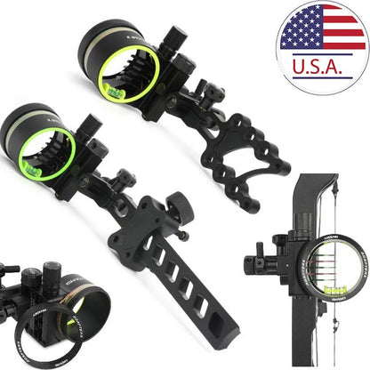 Archery 0.019'' Fiber Optic Adjust 5 Pin Compound Bow Sight  Alloy Portable for Bows Outdoor Shooting Right Handed Accessories