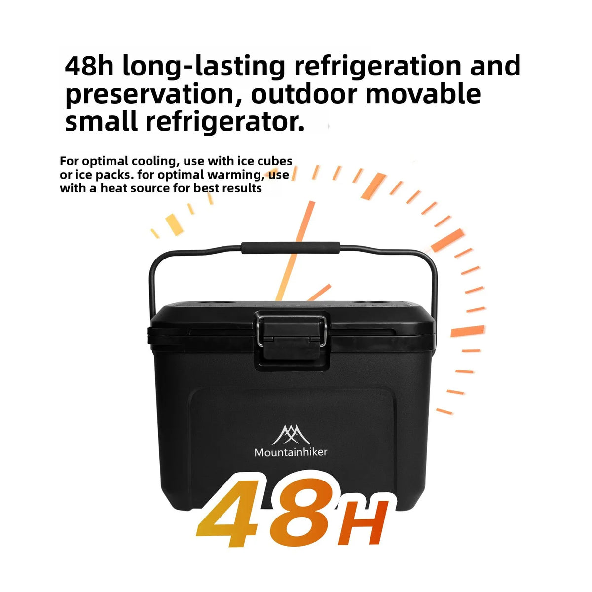 MOUNTAINHIKER Camping Ice Box 25L Portable Large Capacity Car Refrigerator Food Barbecue Cold Storage Outdoor Beach Fishing BBQ