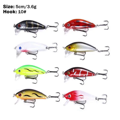 43PCS Lot Mixed Minnow Fishing Lures Hard Bait Crankbaits Bass Hooks Tackle
